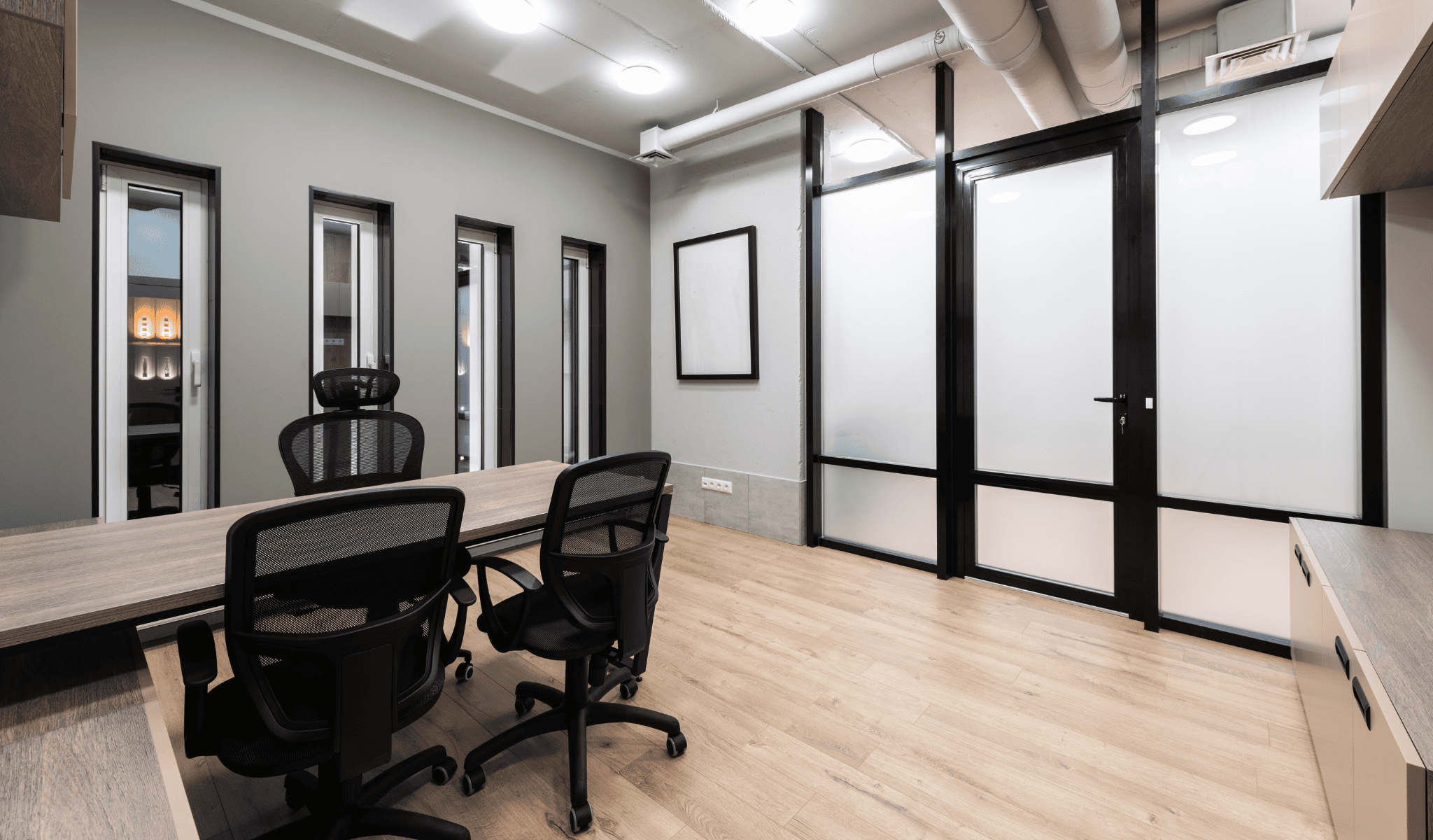 Vinyl flooring in a commercial property space/office