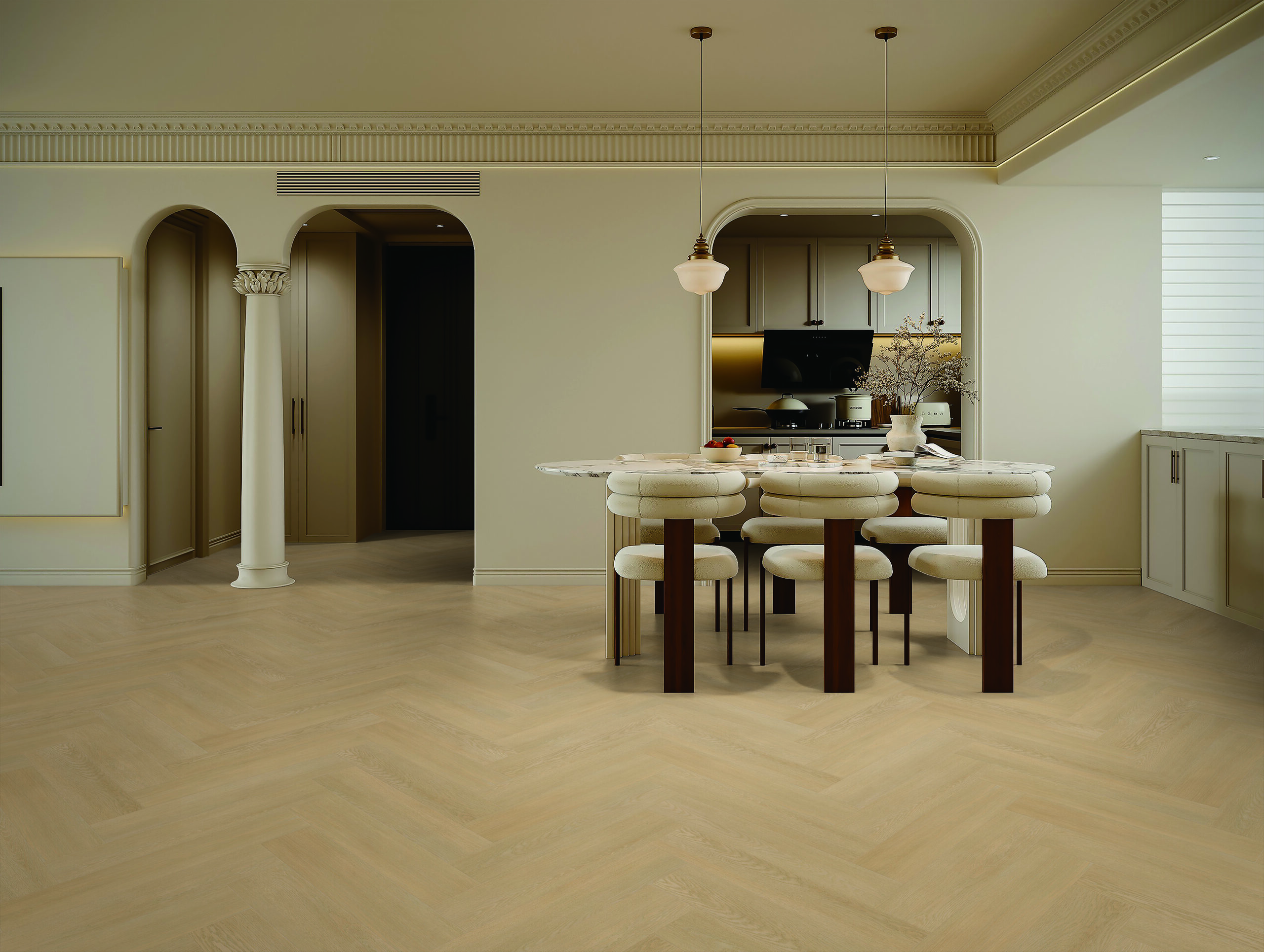 Windsor Maple Herringbone mock up